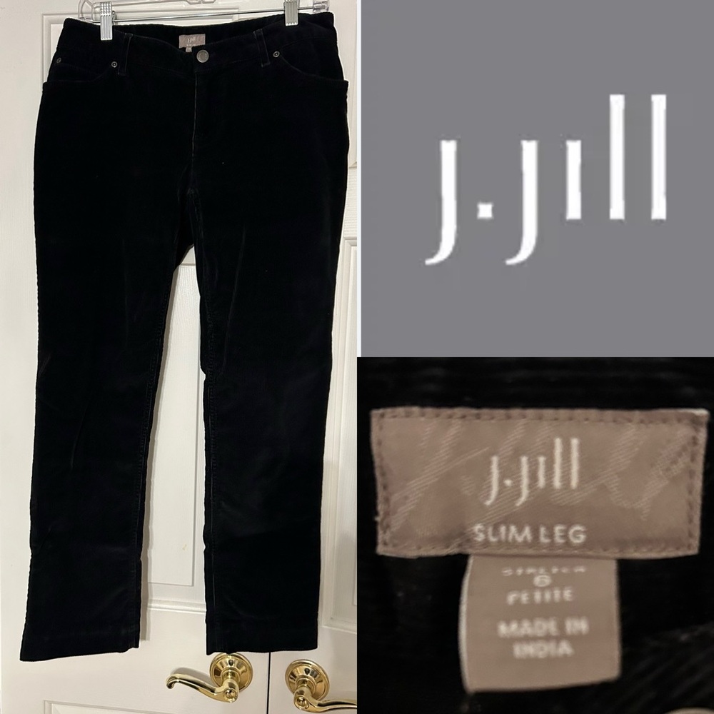 J. Jill black slim leg corduroys size 6 petite